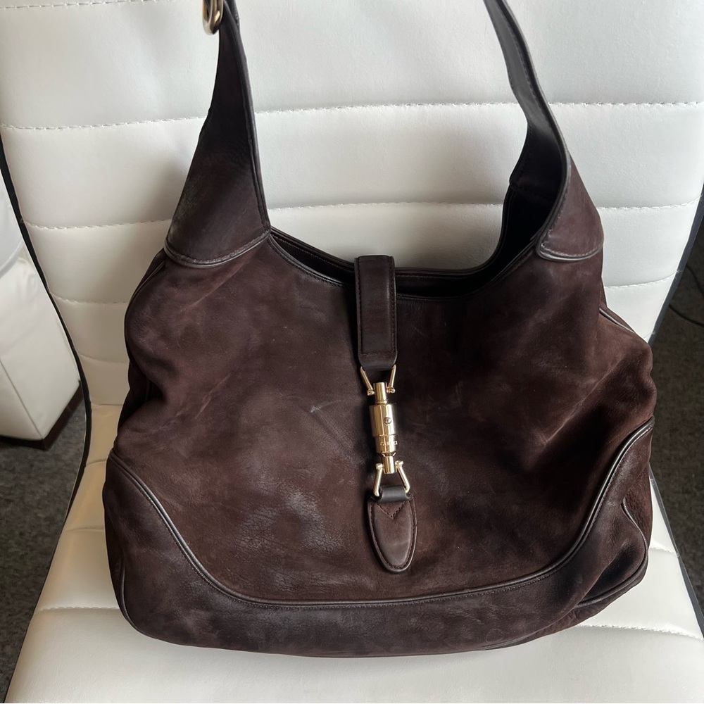 Gucci Jackie Dark Brown Suede